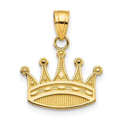 10K Gelbgold Krone Charm