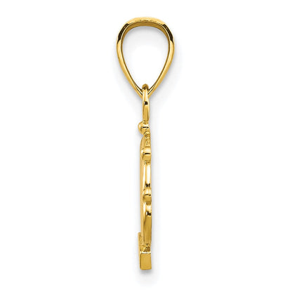 10K Gelbgold Krone Charm