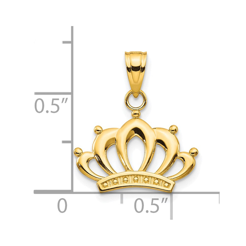 10K Gelbgold Krone Charm