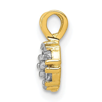 10K Gelbgold Klein Zirkonia Blume Charm