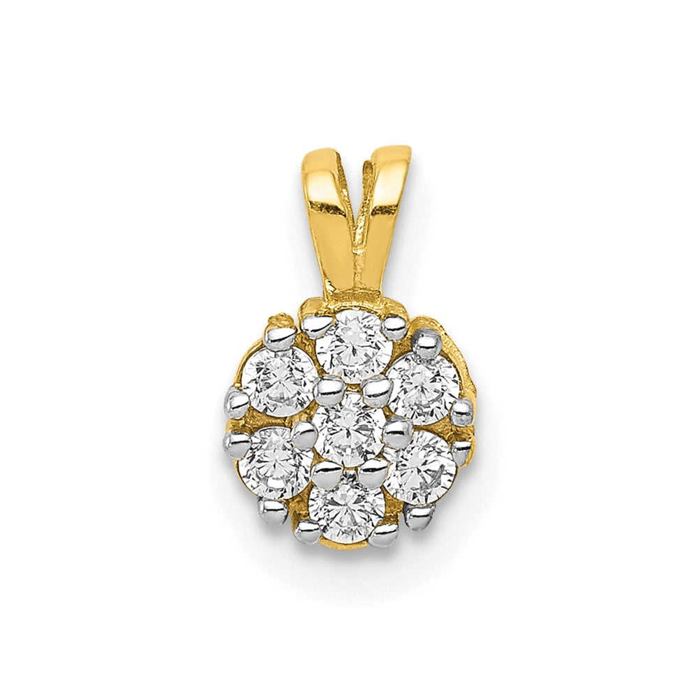 10K Gelbgold Klein Zirkonia Blume Charm