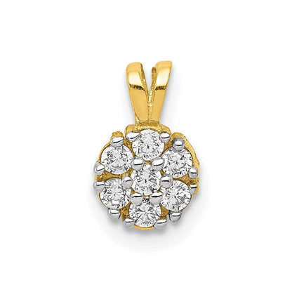 10K Gelbgold Klein Zirkonia Blume Charm