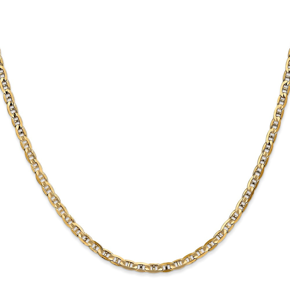 10K Gelbgold 3mm Konkav Anker Halskette