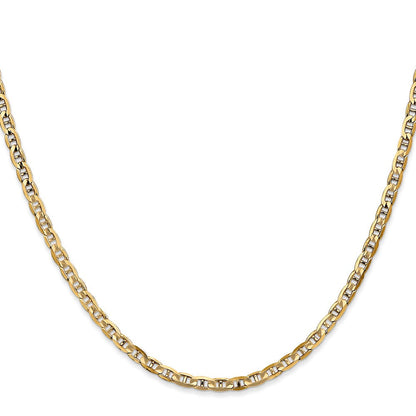 10K Gelbgold 3mm Konkav Anker Halskette