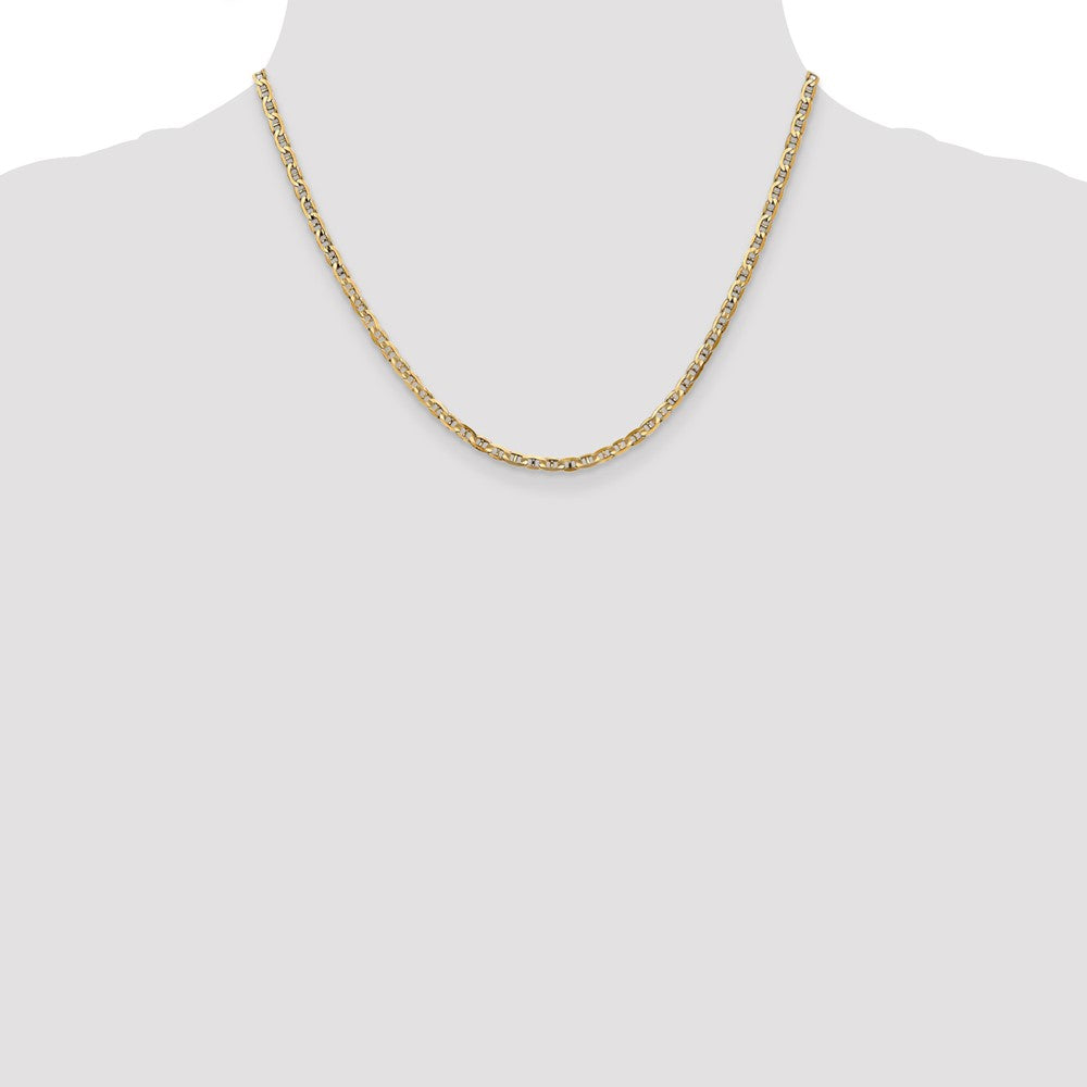 10K Gelbgold 3mm Konkav Anker Halskette