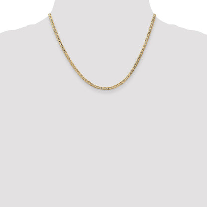 10K Gelbgold 3mm Konkav Anker Halskette