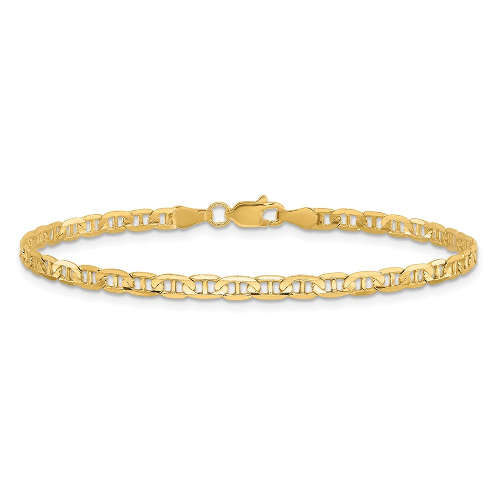 10K Gelbgold 3mm Konkav Anker Gliederarmband
