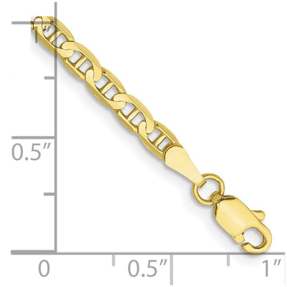 10K Gelbgold 3mm Konkav Anker Gliederarmband