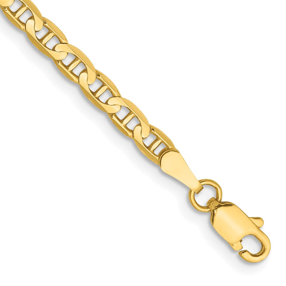 10K Gelbgold 3mm Konkav Anker Gliederarmband