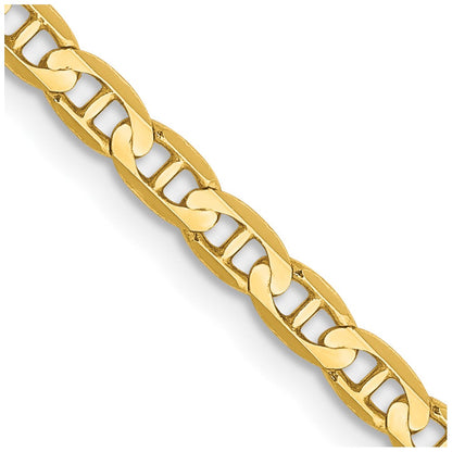 10K Gelbgold 3mm Konkav Anker Halskette
