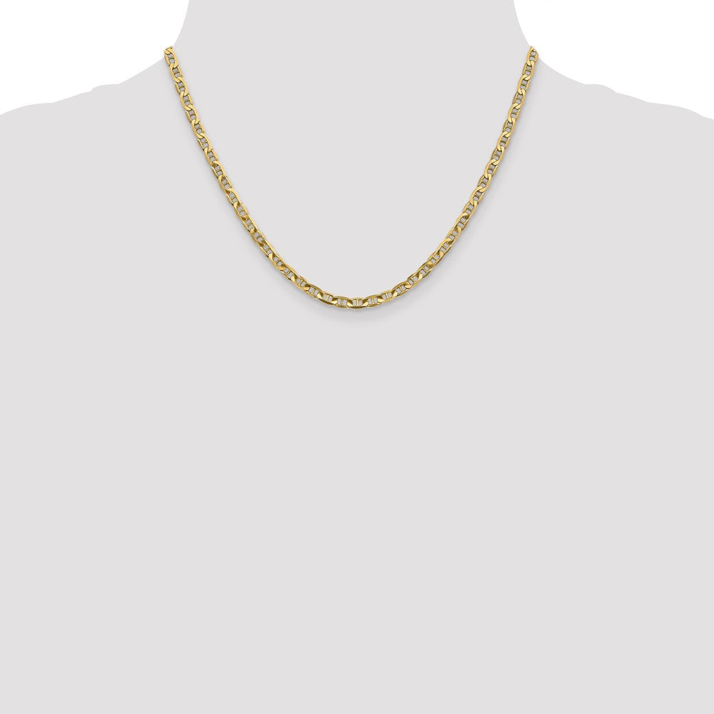 10K Gelbgold 3.75mm Konkav Anker Halskette