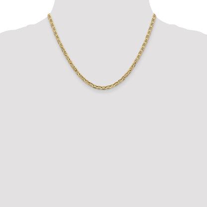 10K Gelbgold 3.75mm Konkav Anker Halskette