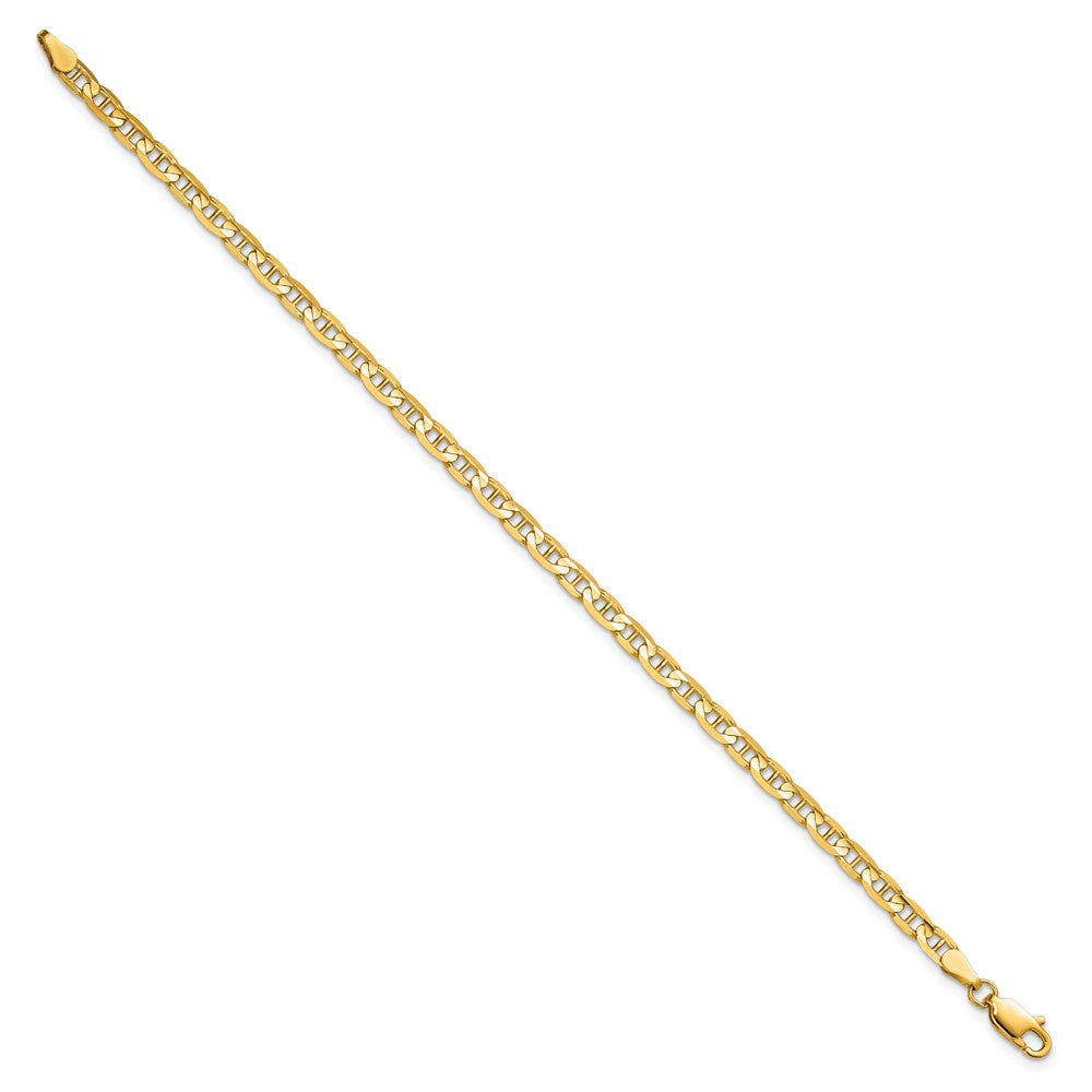 10K Gelbgold 3.75mm Konkav Anker Kette Fußkettchen