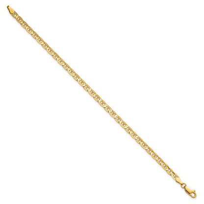 10K Gelbgold 3.75mm Konkav Anker Kette Fußkettchen