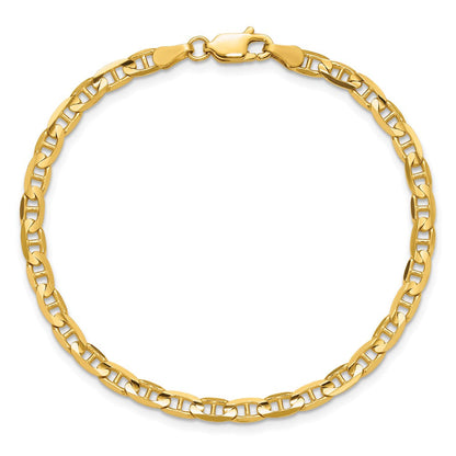 10K Gelbgold 3.75mm Konkav Anker Gliederarmband