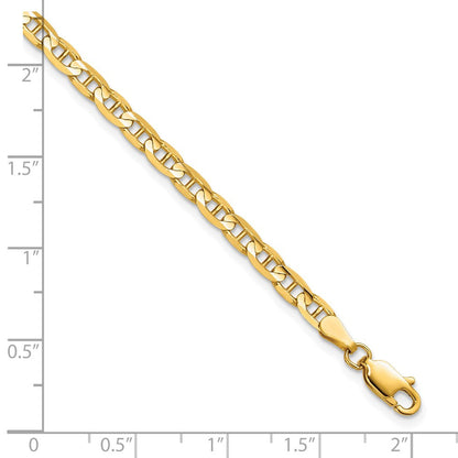 10K Gelbgold 3.75mm Konkav Anker Gliederarmband