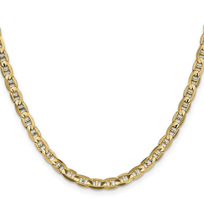 10K Gelbgold 4.5mm Konkav Anker Halskette