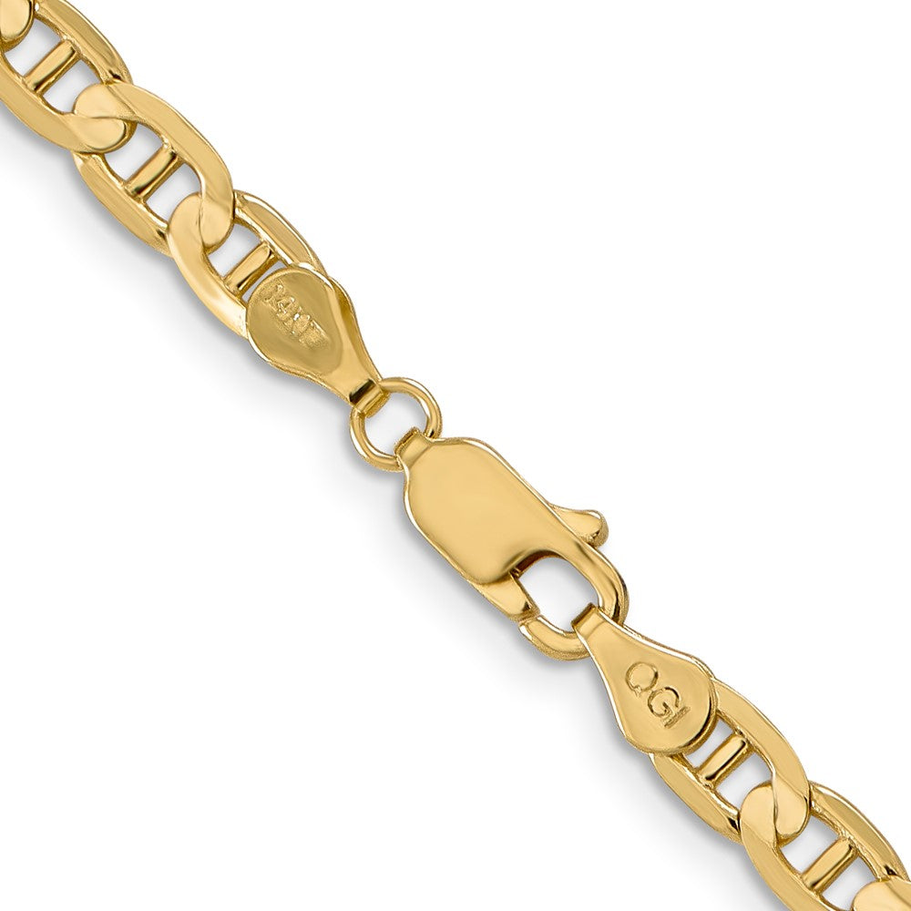 10K Gelbgold 4.5mm Konkav Anker Halskette