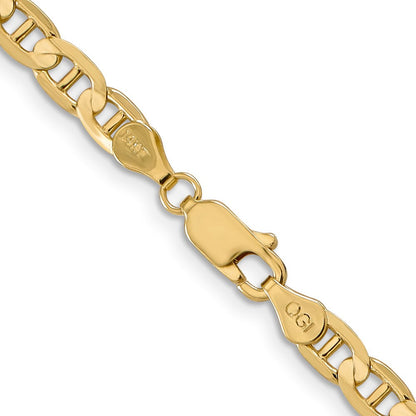 10K Gelbgold 4.5mm Konkav Anker Halskette