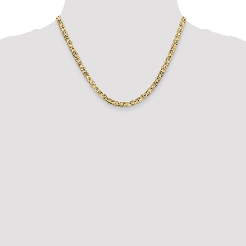 10K Gelbgold 4.5mm Konkav Anker Halskette