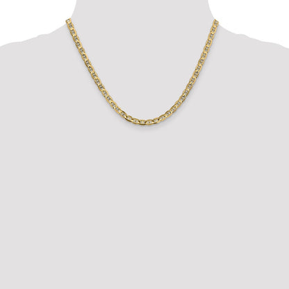 10K Gelbgold 4.5mm Konkav Anker Halskette
