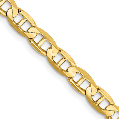 10K Gelbgold 4.5mm Konkav Anker Halskette
