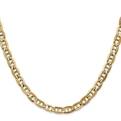 10K Gelbgold 5.25mm Konkav Anker Halskette