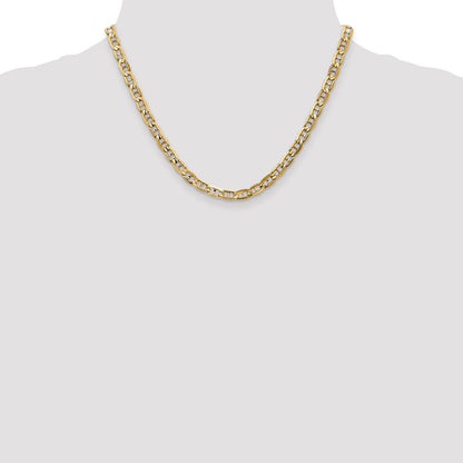 10K Gelbgold 5.25mm Konkav Anker Halskette