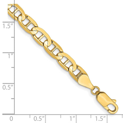 10K Gelbgold 5.25mm Konkav Anker Gliederarmband