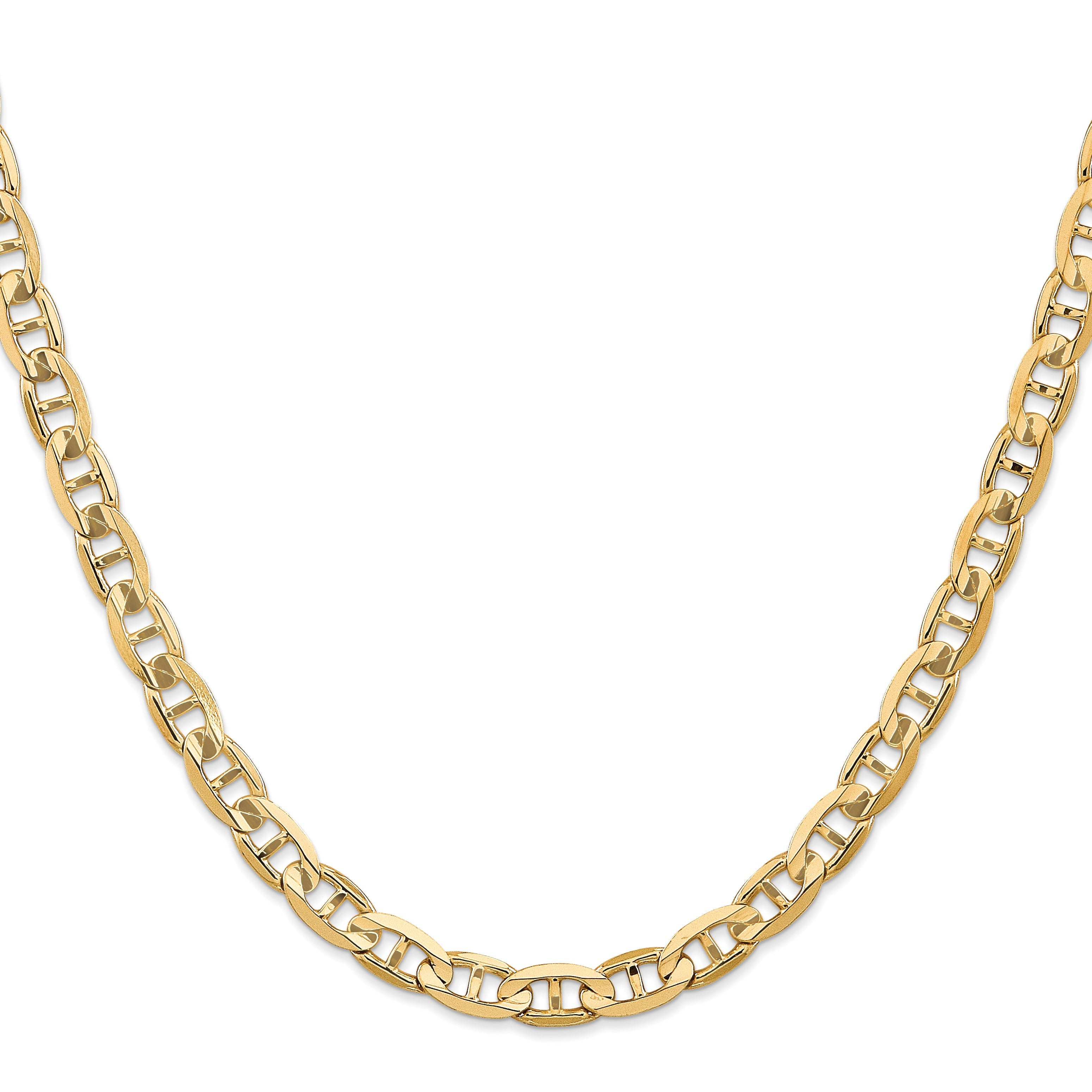 10K Gelbgold 6.25mm Konkav Anker Halskette