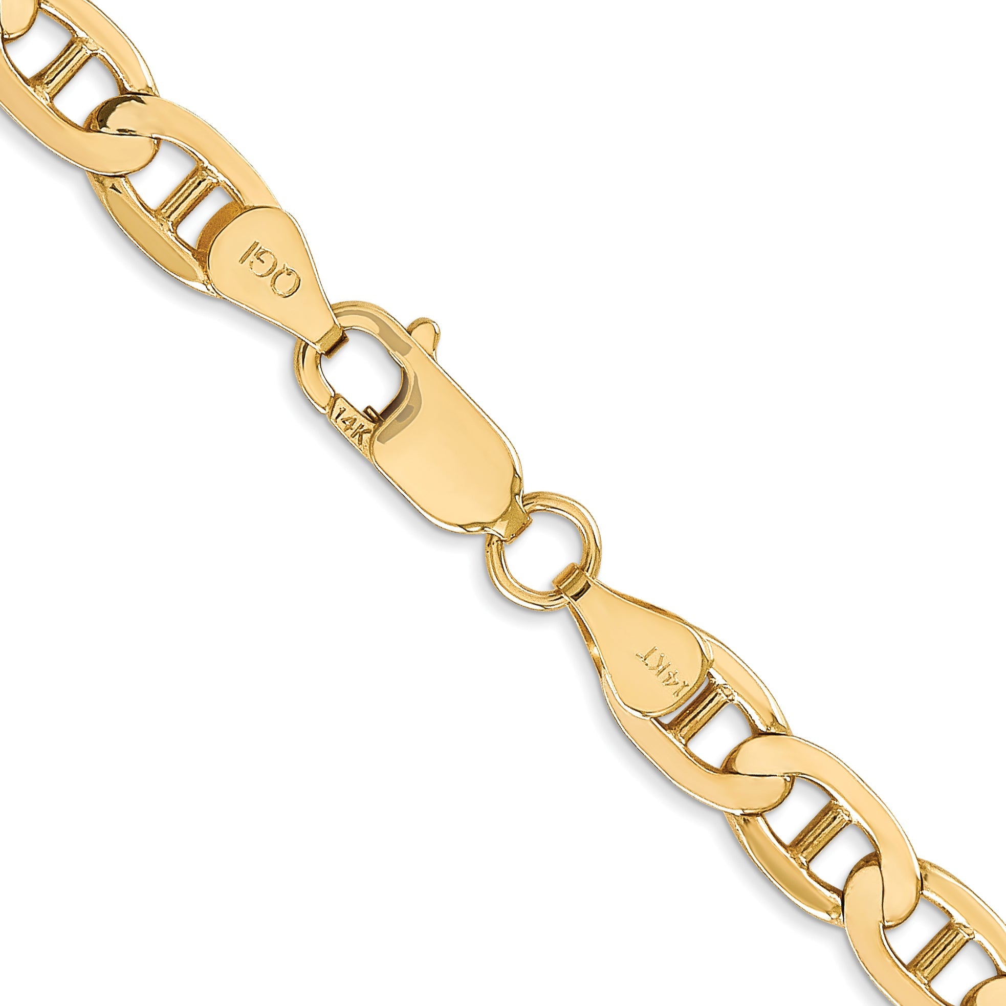 10K Gelbgold 6.25mm Konkav Anker Halskette