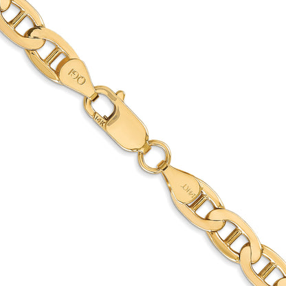 10K Gelbgold 6.25mm Konkav Anker Halskette