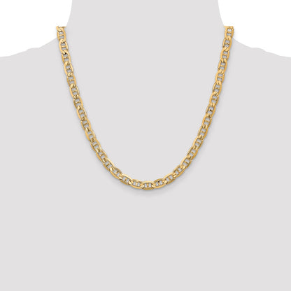 10K Gelbgold 6.25mm Konkav Anker Halskette