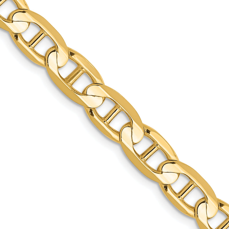 10K Gelbgold 6.25mm Konkav Anker Halskette