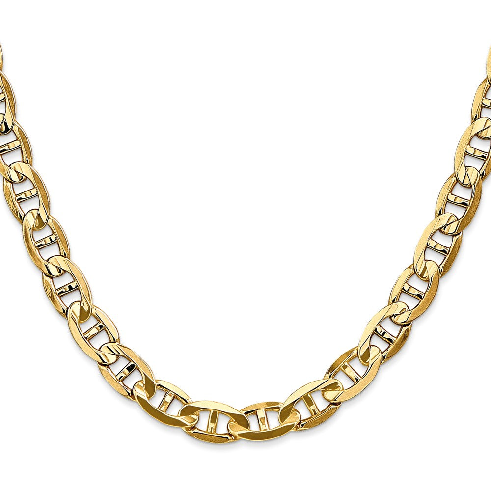 10K Gelbgold 7mm Konkav Anker Halskette