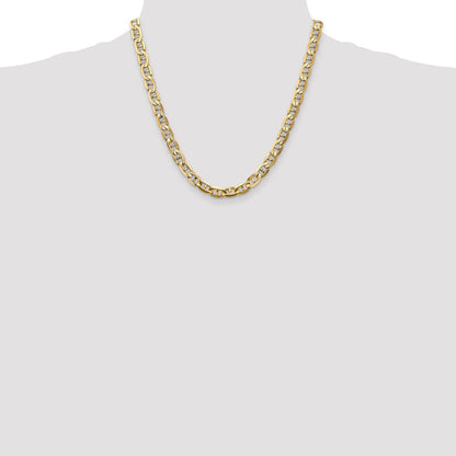 10K Gelbgold 7mm Konkav Anker Halskette