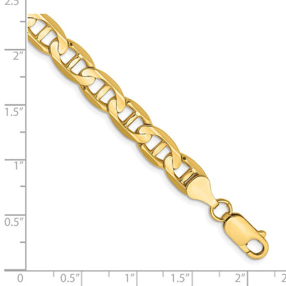10K Gelbgold 7mm Konkav Anker Gliederarmband