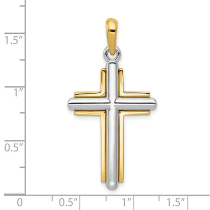 10K Bicolor Kreuz Anhänger