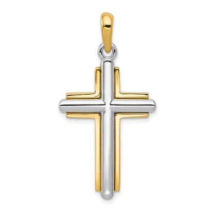 10K Bicolor Kreuz Anhänger