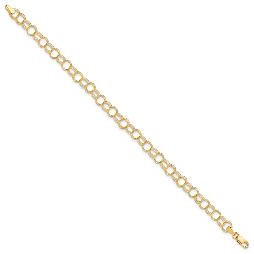 10K Gelbgold Dreifach Glieder Charm Armband