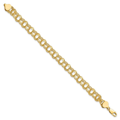 10K Gelbgold Dreifach Glieder Charm Armband