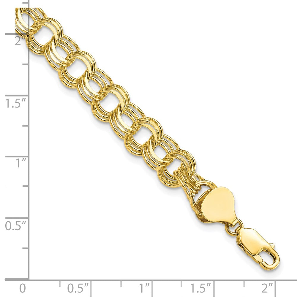 10K Gelbgold Dreifach Glieder Charm Armband
