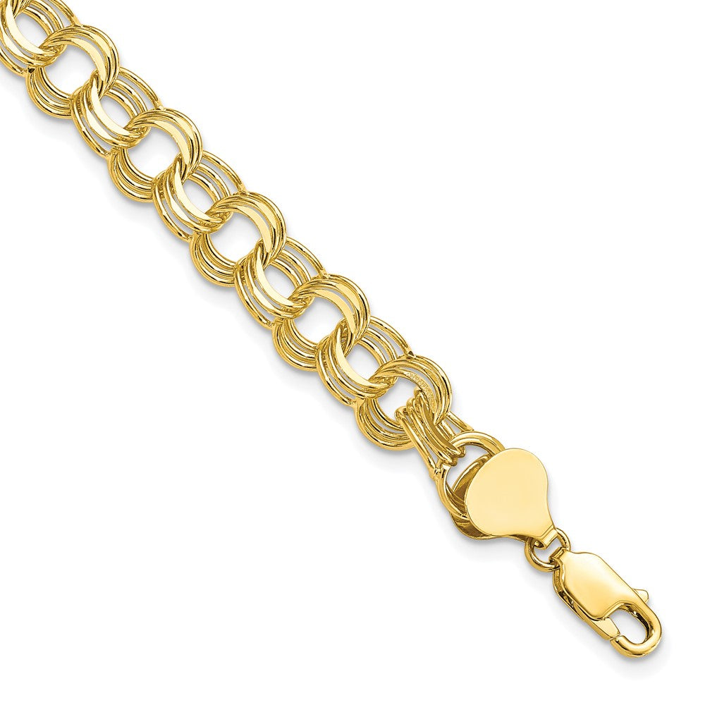 10K Gelbgold Dreifach Glieder Charm Armband