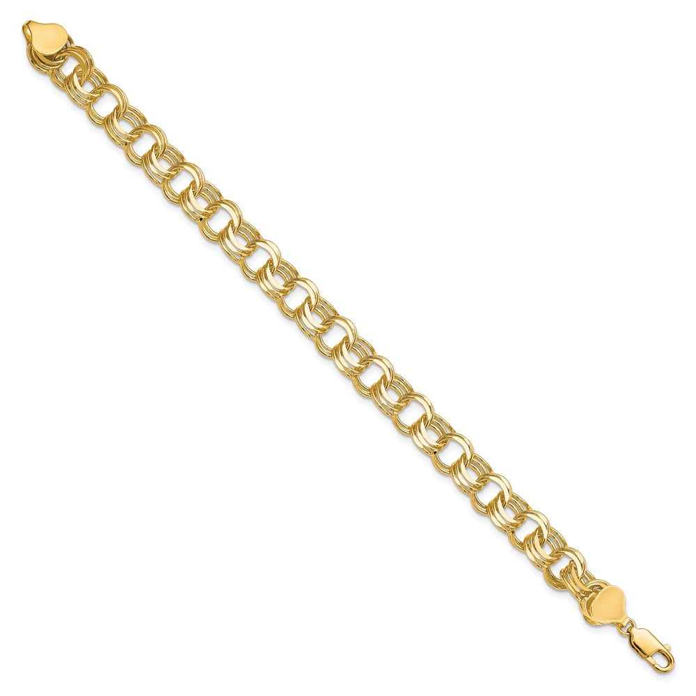10K Gelbgold Dreifach Glieder Charm Armband