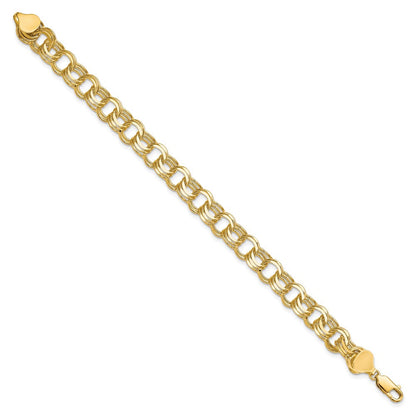 10K Gelbgold Dreifach Glieder Charm Armband