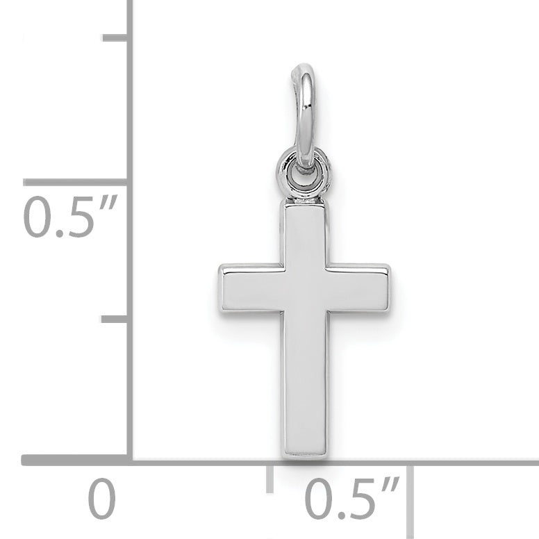 10K Weißgold Kreuz Charm