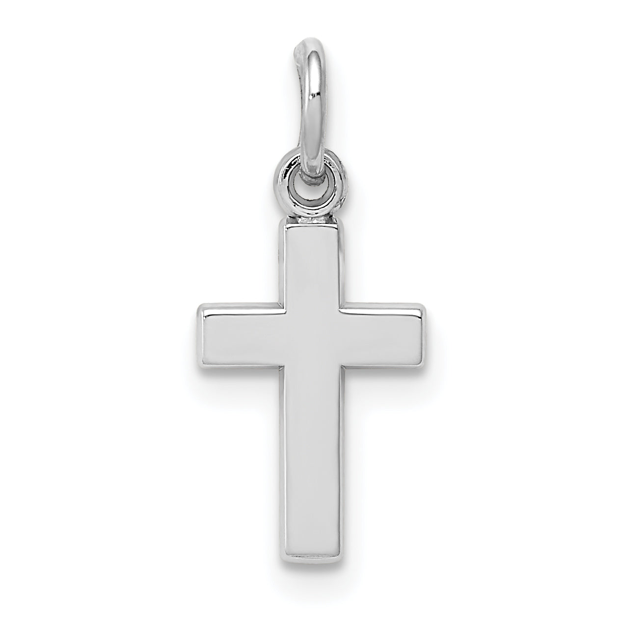 10K Weißgold Kreuz Charm