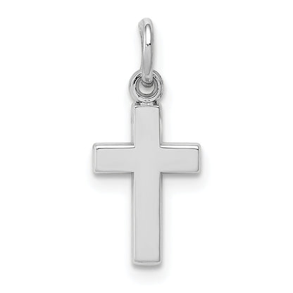 10K Weißgold Kreuz Charm