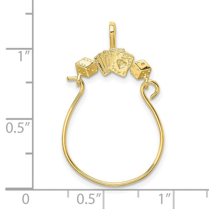 10K Gelbgold 10K Cards und Dice Charm Halter