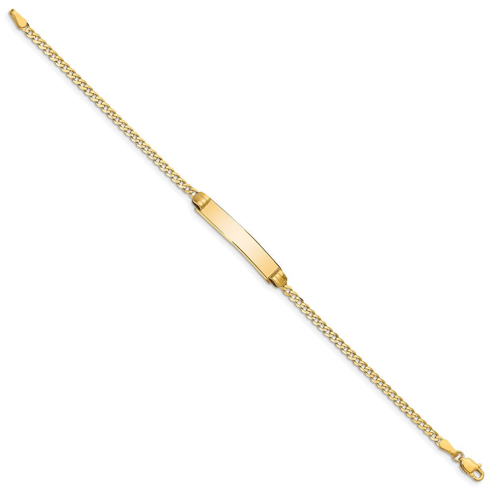 10K Gelbgold Flach Panzer Glieder Id Gliederarmband